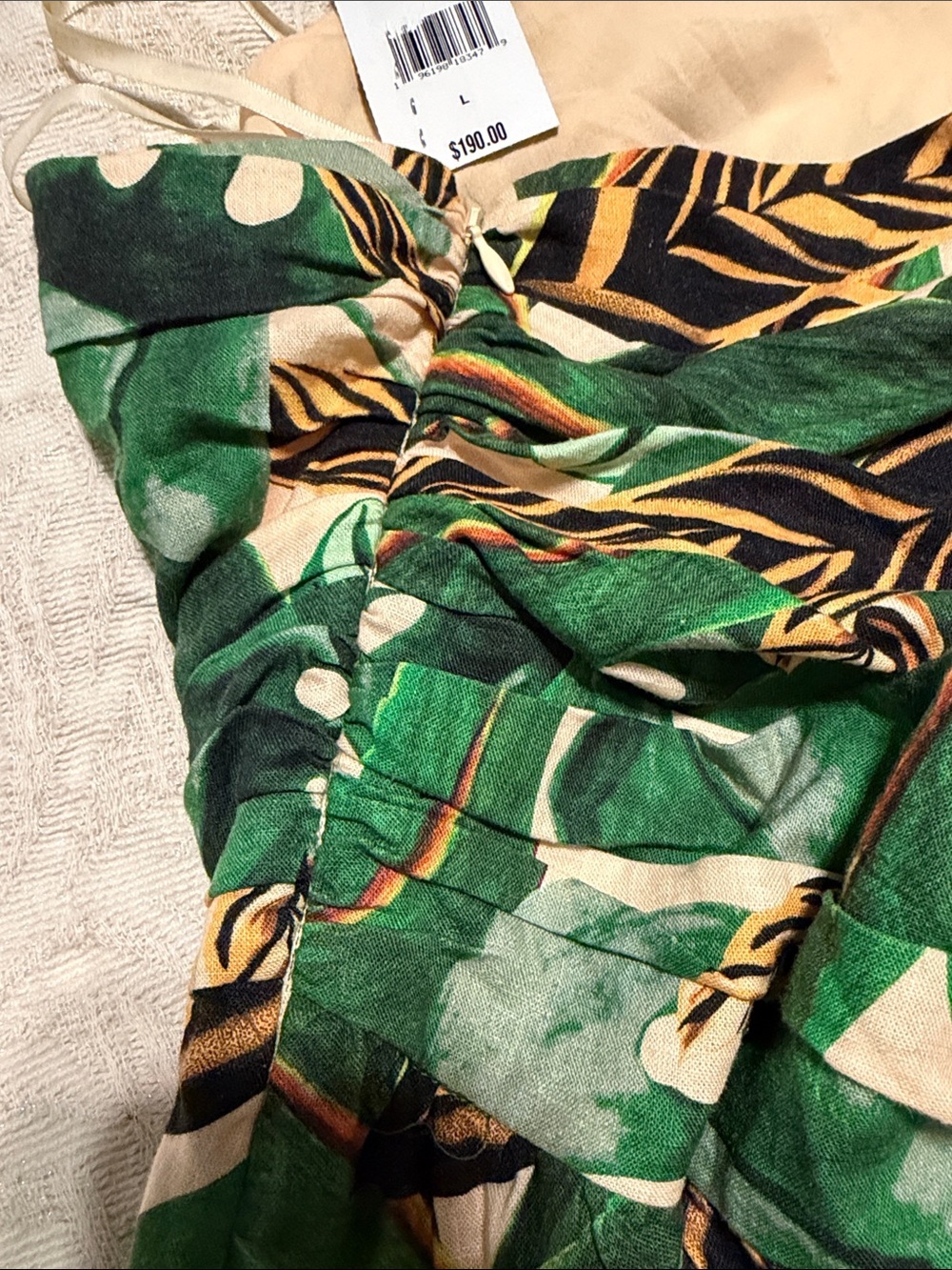 Farm Rio tropical leaves one shoulder cut out mini dress Large - Picture 6 of 10